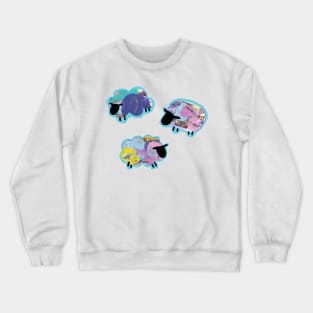 Mixed Media Sheep filler stickers Crewneck Sweatshirt